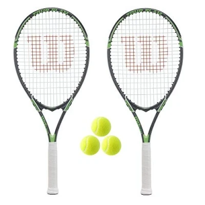 Image of 2 x Wilson Tour Tennis Rackets including 3 Balls