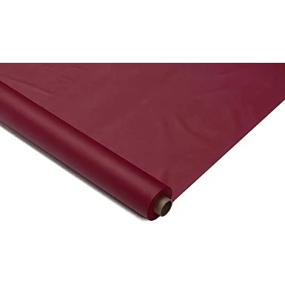 Image of Venuscello® Burgundy Banquet Roll 25m x 120cm Paper Banqueting Table Cover for Wedding Buffet Dinner Home Large Disposable Cloth