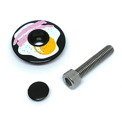 Image of Cinelli Stemma Top Cap, Bacon &amp; Eggs, One Size