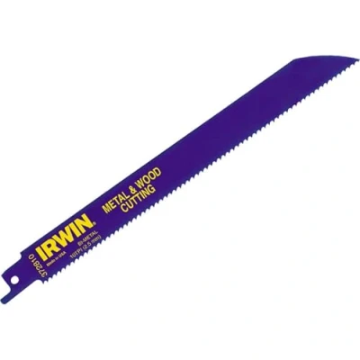 Image of IRWIN 10504141 810R Sabre Saw Blade for Metal and Wood Cutting, 200mm, Pack of 25, Silver