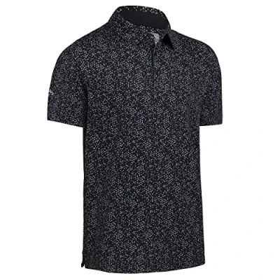Image of Callaway Golf Mens All Over Chev Polo Shirt Caviar/Bright White M