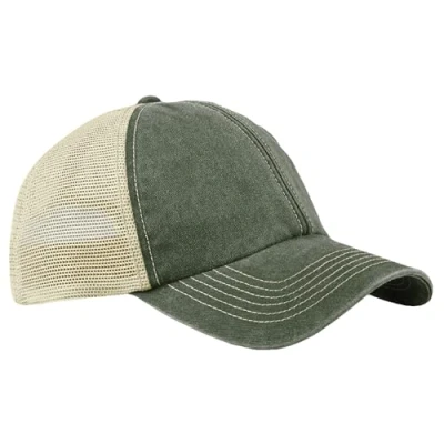Image of Beechfield 6 Panel Vintage Trucker Cap Baseball Cap, Running Accessories, Sun Hat, Mens Womens Unisex Hat 100% Heavy Washed Cotton and Polyester Mesh