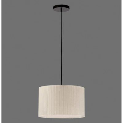 Image of JUST LIGHT. Green Duro pendant light, textile, beige