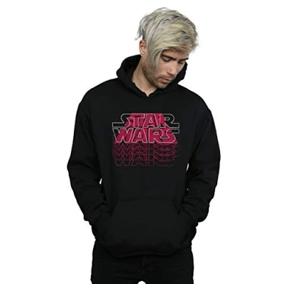 Image of Star Wars Men&#039;s Blended Logos Hoodie Black Large