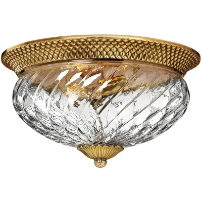 Image of Hinkley Plantation 3 Light Flush Mount Burnished Brass