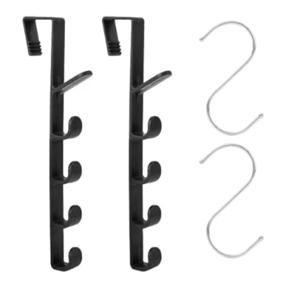 Image of TYGFRT 2 Pieces of Door Back Hooks, S Hook Small Hangers, Coat Clothes Towel Bathroom Hooks