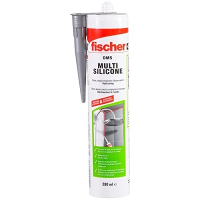 Image of fischer 40385 Multipurpose Silicone Sealant, Kitchen &amp; Bathroom, Transparent, 280ml