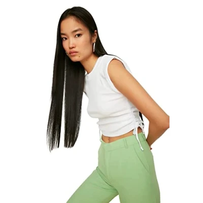 Image of Trendyol Women Fitted Basic Crew Neck Knit Blouse White