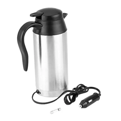 Image of 750ml 12V Electric Heating Kettle, car Stainless Steel Cigarette Lighter kettle Mug Travel Thermoses for Water Coffee Milk Teacar portable