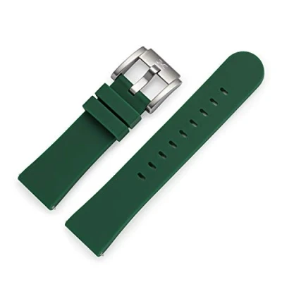 Image of TW steel Marc Coblen watch strap, silicone 22 mm, with clasp, dark green, Strap.