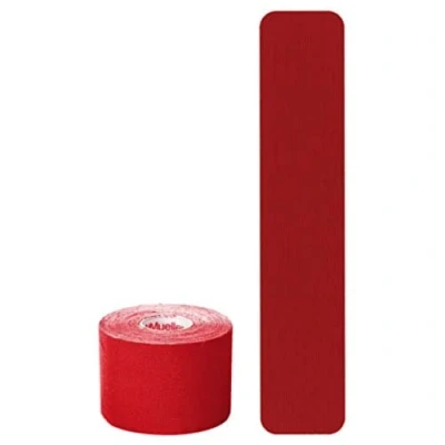 Image of MUELLER Sports Medicine Kinesiology Tape I Strip Roll Red, 2&quot; x 9.75&quot;, 20 Count