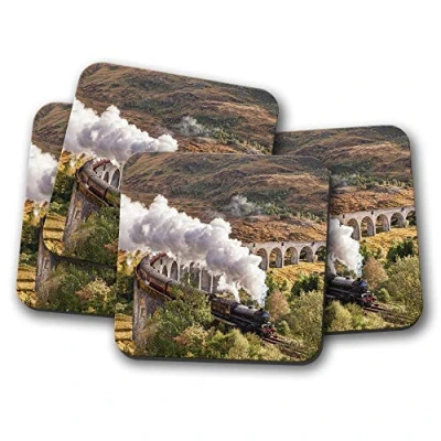 Image of 4 Set Jacobite Steam Engine Coaster Glenfinnan Viaduct Train Fun #16235