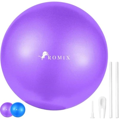 Image of ROMIX 9 Inch Pilates Ball, 23cm Soft Anti burst Mini Exercise slip Inflatable Small Fitness Ball for Adults Strength Training Stability Physio Therapy Balance Yoga Barre Home Gym Workout
