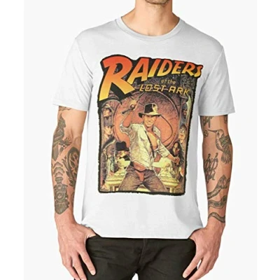 Image of Raiders of The Lost Ark T Shirt Indiana Jones Premium Cotton White