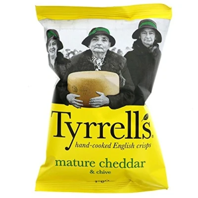 Image of Tyrell&#039;sTyrells Cheddar and Chive Chips, 40g