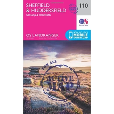 Image of Sheffield &amp; Huddersfield Map Weatherproof Glossop Holmfirth Ordnance Survey OS Landranger Active 110 England Walks Cycling Days Out Maps Adventure
