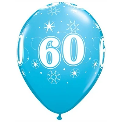 Image of Pioneer Europe 53472 Balloons, Blue, 60th Sparkle Latex