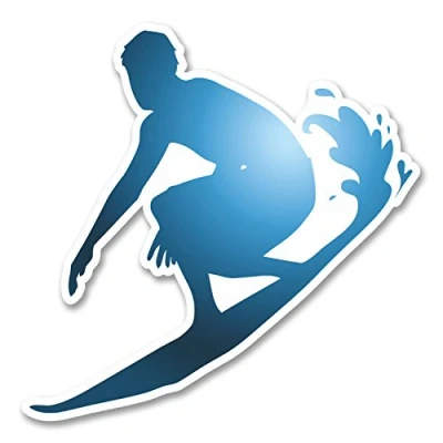 Image of 2 x 10cm Surfer Wave Vinyl Sticker Laptop Campervan Car Surf Beach Fun #6251 (10cm 10cm)