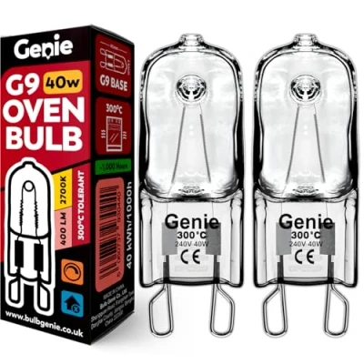 Image of G9 Halogen Oven Bulb 40W 230V (Pack of 2) Rated 300C Heat Tolerant Lamps for Philips, Neff, AEG, Smeg, Zanussi &amp; Bosch Ovens (40, Watts)