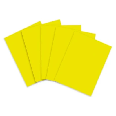 Image of Clairefontaine Ref 93821C Maildor Fluorescent Poster Paper (Pack of 25 Sheets) 60 x 80cm in Size, 90gsm Paper, Bright Colours Lemon Yellow