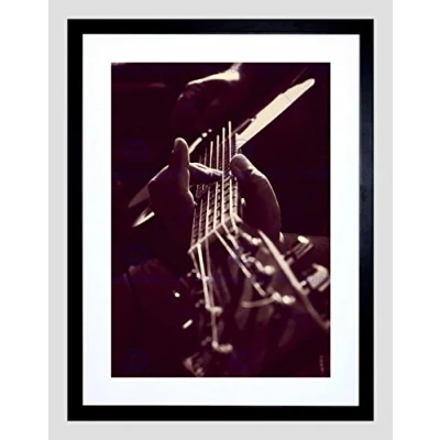 Image of Wee Blue Coo Music Guitar String Instrument Musical Picture Framed Wall Art Print