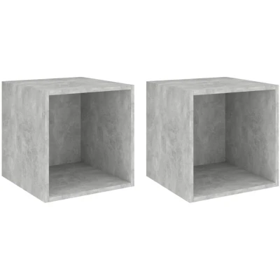 Image of vidaXL Wall Cabinets 2 pcs Concrete Grey 37x37x37 cm Engineered Wood