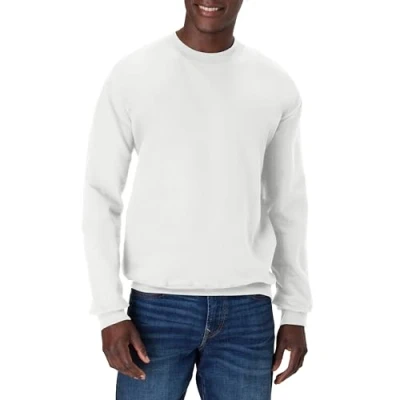 Image of Hanes Men&#039;s Ultimate Cotton Sweatshirt, White, S