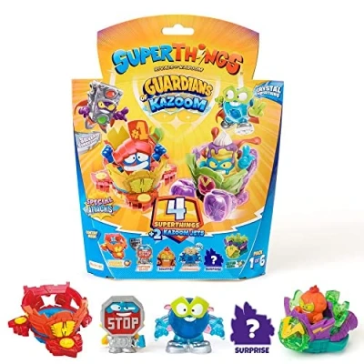 Image of SuperThings RIVALS of KABOOM Series 9 Guardians Kazoom Pack 4 x (Includes 1 silver captain) and 2 Jets 1/6