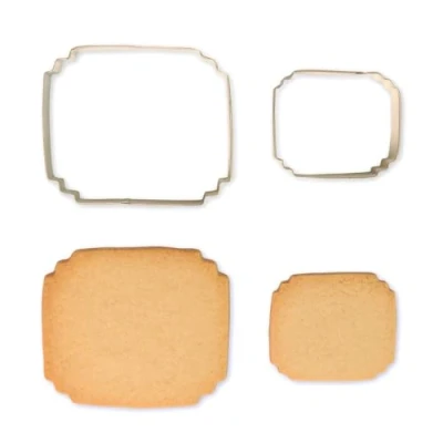 Image of PME Cookie and Cake Plaque Cutter Style 5 Set of 2, Silver