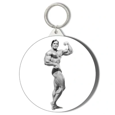 Image of Gift Insanity Arnold Schwarzenegger Front Bodybuilding Pose 58mm Keyring