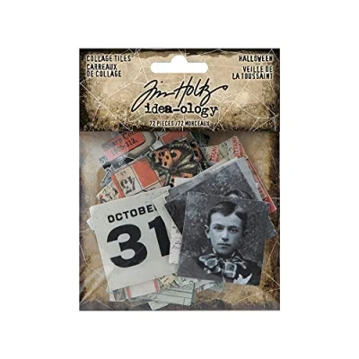 Image of Tim Holtz Advantus Idea Ology Collage Tiles 72/Pkg Halloween Art Craft, Multi