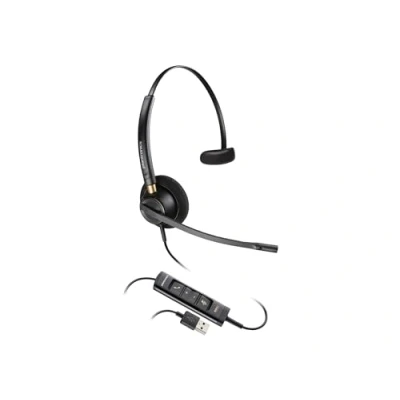 Image of Poly EncorePro 515 M USB A and C headset (Plantronics) Acoustic Hearing Protection Hold &amp; call Answer buttons Optimized for Teams Works with Avaya, Genesys, Cisco center platforms Mono