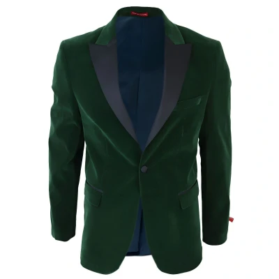 Image of TruClothing Mens Green Velvet Dinner Tuxedo Suit Jacket Blazer Size 46 (Chest)