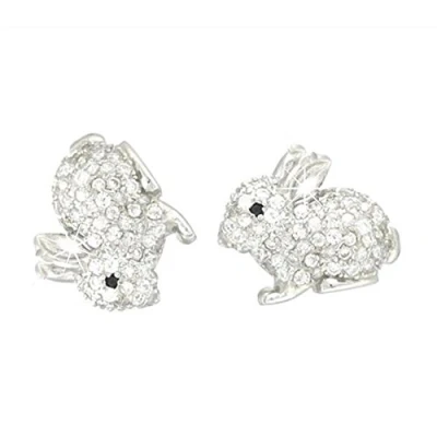 Image of findout Ladies 925 Sterling Silver Cubic Zirconia Bunny Rabbit Shinny Cute Stud Earrings, for Women Girls Children(f1836)