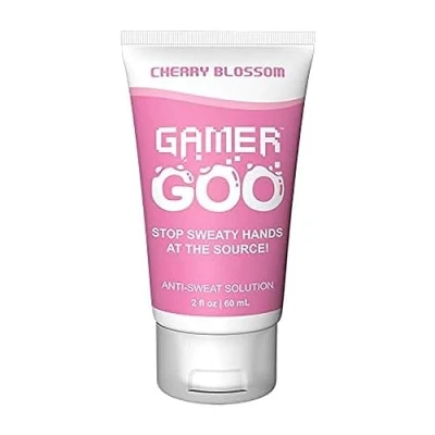 Image of Gamer Goo Antiperspirant Dry Grip for Sweaty Hands [Anti Sweat Hand Lotion] [Non Sticky] [Made in USA] (60mL) (Cherry Blossom)