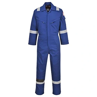 Image of Portwest Flame Resistant Light Weight Anti Static Coverall 280g Royal Blue 3XL