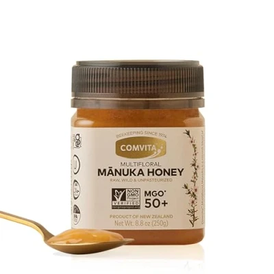 Image of Comvita MGO 50+ Raw Multifloral Manuka Honey I New Zealand&#039;s #1 Brand Authentic Non GMO Superfood for Everyday Wellness 8.8 oz