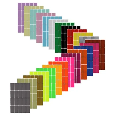 Image of Colored Labels Stickers Rectangle 40mmx19mm (4 cm x 1.9 cm) Rectangular Sticker for Inventory and Labeling 480 Pack by Royal Green