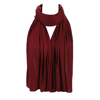 Image of PREMIUM QUALITY JERSEY HIJAB SCARF SHAWL STRETCHY MAXI LYCRA WARM WRAP PLAIN (Maroon)
