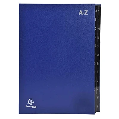 Image of Exacompta Ref. 57222E 1 Ordonator economic rigid sorter 24 alphabetical compartments 24x34cm Blue