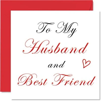 Image of Special Birthday Cards for Husband Best Friend Romantic Happy Card from Wife Partner, Hubby Gifts, 145mm x Valentines Anniversary Greeting
