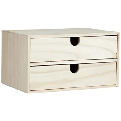 Image of Artemio Solid Wood Unit Drawers, 24 x 16 13.3cm, Beige, 13.3 cm