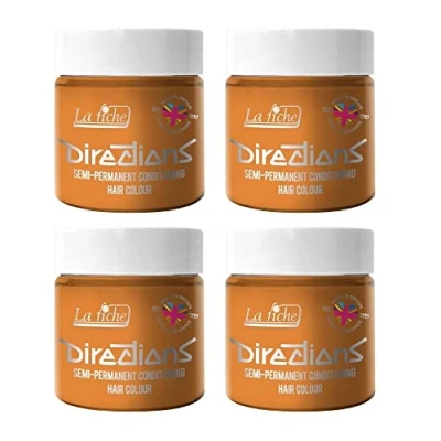 Image of 4x La Riche Directions Semi Permanent Hair Color 100ml Tub Apricot