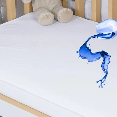 Image of Sheet Story Ackly Waterproof Cot Mattress Protector 120 x 60cm Supersoft Natural Bamboo Fabric Hypoallergenic and Noiseless Fitted Cover 100% Topper