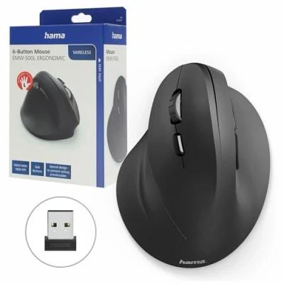 Image of Hama Vertical, Ergonomic EMW 500L Left handed Mouse Wireless Black