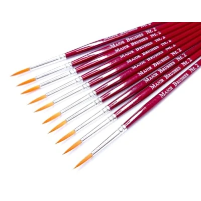 Image of Major Brushes Sable Substitute Brush Size 2 Set of 10