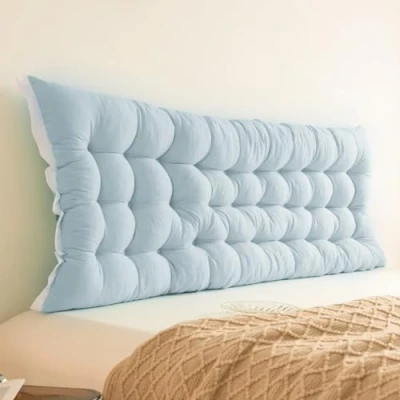 Image of GeRRiT Large Headboard Pillow,Bed Backrest Long Support Pillow for Reading,Twin/Queen/King Size Bed Bolster Lumbar Cushion,Wedge Sitting in (Blue,150cm)