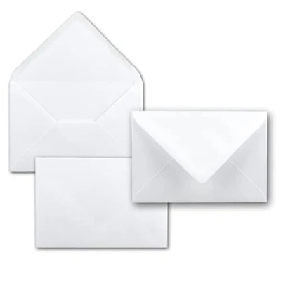 Image of DIN B6 White Envelopes 125 x 185 mm Gummed Edges 100 Umschläge