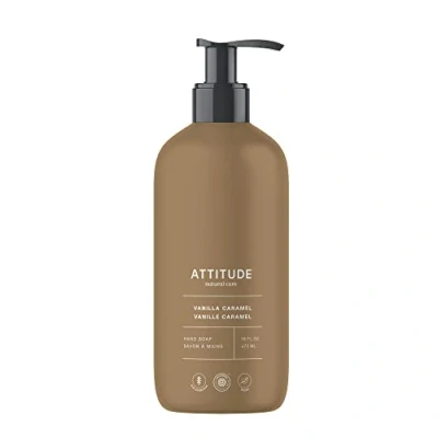Image of ATTITUDE Liquid Hand Soap, EWG Verified, Plant and Mineral Based, Dermatologically Tested, Vegan, Vanilla Caramel, 473 mL