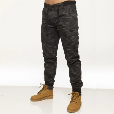 Image of Enzo Mens Military Combat Joggers Trousers Camouflage Cargo Camo Work Pants (28W / 32L, Dark Khaki)